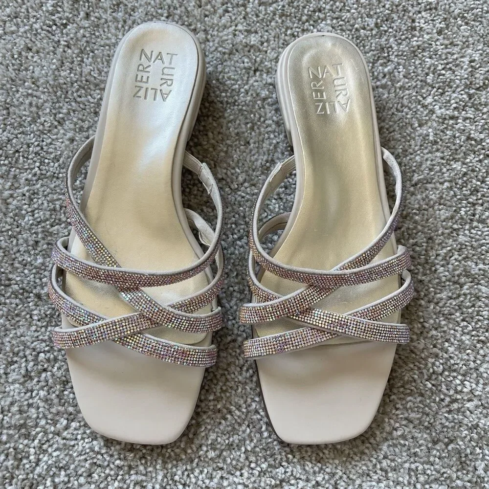 Naturalizer Rhynestones Strappy Sandal 8 M Sparkle‎ Party Cocktail Prom Shoes